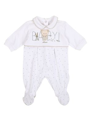 Infants White Leg Opening Baby Suit